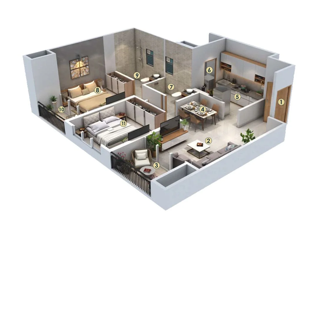 Parth Kiona Hinjewadi 2BHK Floorplan